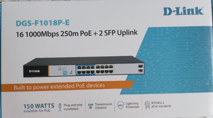 D-Link 16-Port Giga PoE+ Switch DGS-F1018P-E