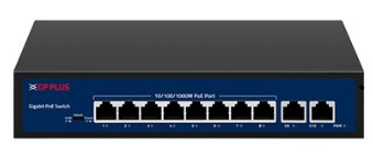 CP Plus 8 Port Giga PoE Switch with SFP Port CP-DNW-GPU8G2F2-96