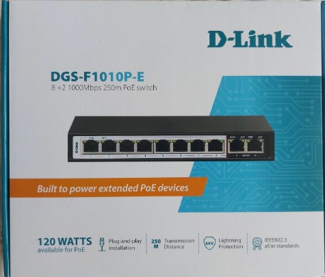 D-Link 8-Port Giga PoE+ Switch DGS-F1010P-E